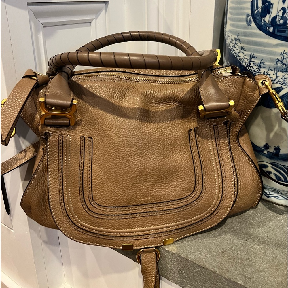 Chloe Medium Marcie Bag. Textured Leather color Anemone. LIKE NEW CONDITION